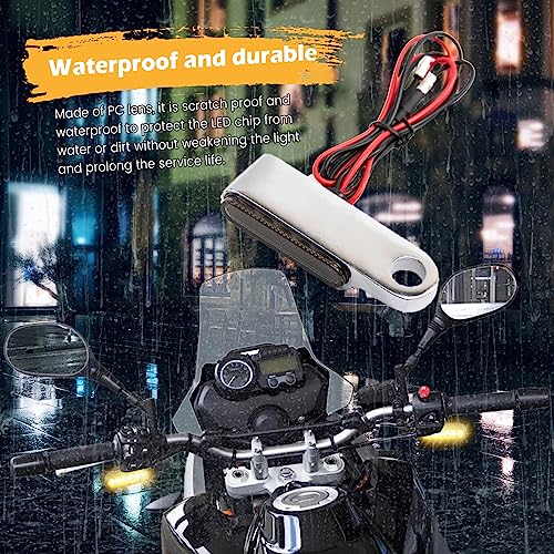 evomosa Motorcycle Mini LED Turn Signal Light 2pcs Universal Handlebar Indicator Blinker Light Flasher Lamp with 8mm Rearview Mirror Bolts by evomosa - Used condition - Image 4