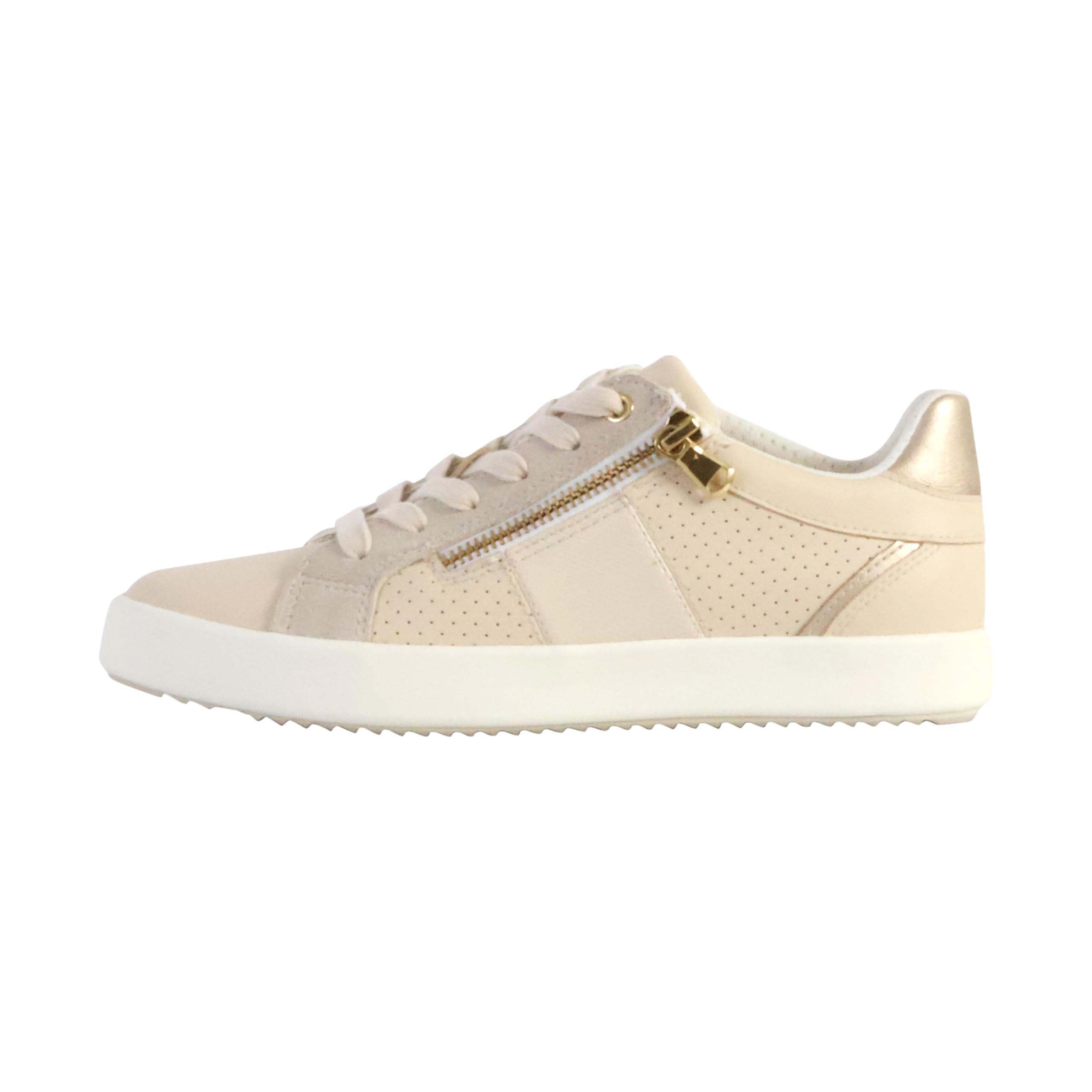 Geox Women's D BLOMIEE E Sneaker, Papyrus/Lt Sand, 7.5 UK