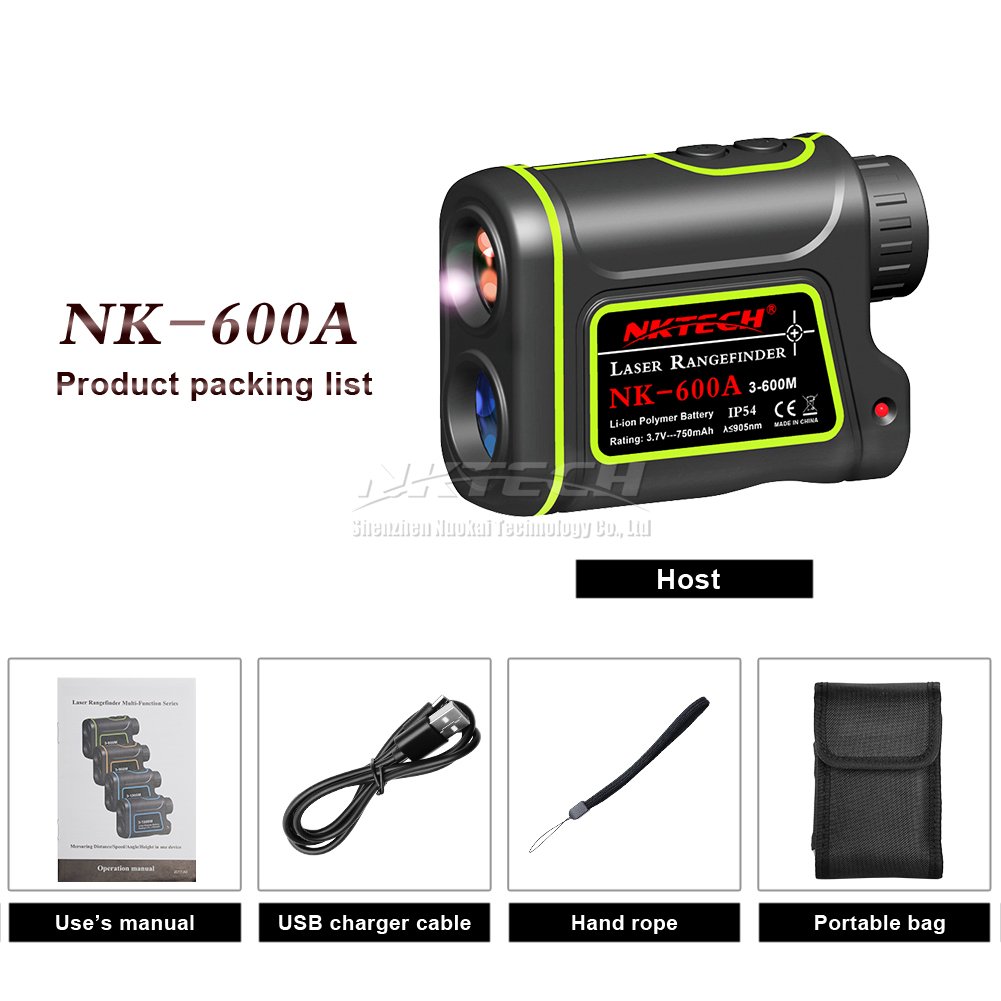 Télémètre laser 4-en-1, portée 1500 m, grossissement 8x, rechargeable, pour chasse et golf