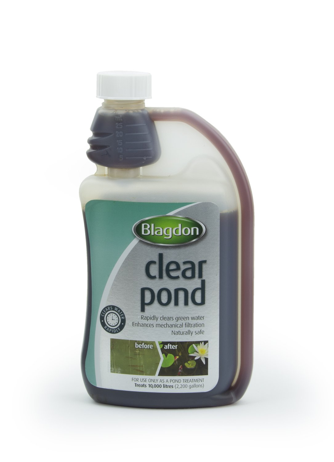BlagdonClear Pond Water Treatment, 500 ml, Clears Dirty Green or Brown Cloudy Water Quickly, Natural, Wildlife Safe, Harmless to Fish and Filter Bacteria, 500ml, Treats 10,000 Litres of Water