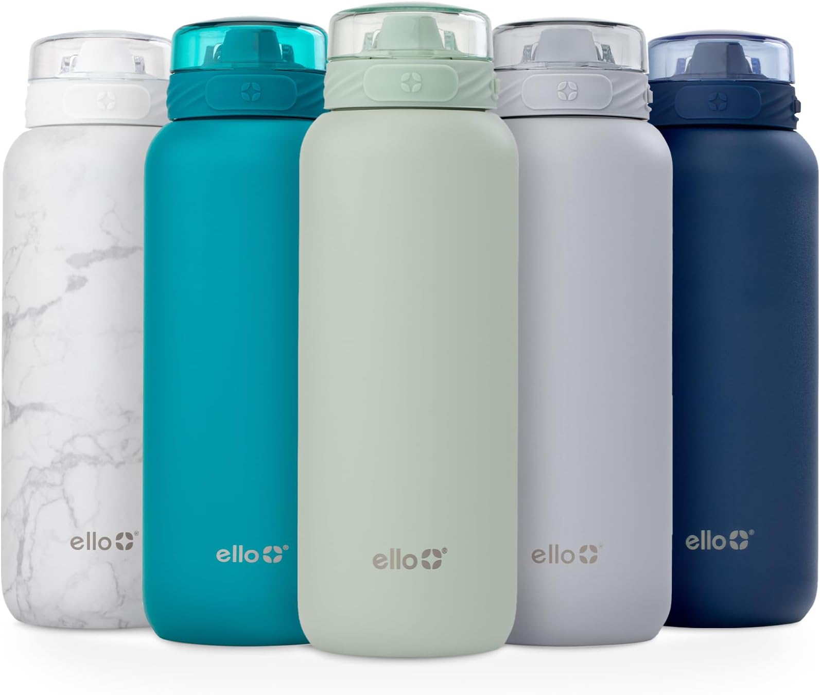 Traveler - 40 oz Water Bottle with Handle & Flip Straw - Fits in Cup Holder, Leak Resistant Tumbler-Reusable Insulated Stainless Steel & Rubber Base - Gifts for Women & Men, Midnight