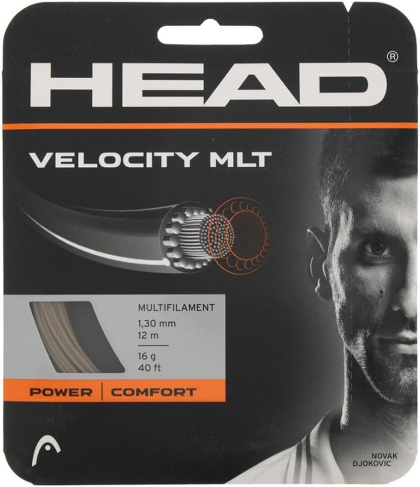 HEAD Velocity MLT Multifilament Tennis Strings 40ft Set - Power, Spin & Durability for Club Players