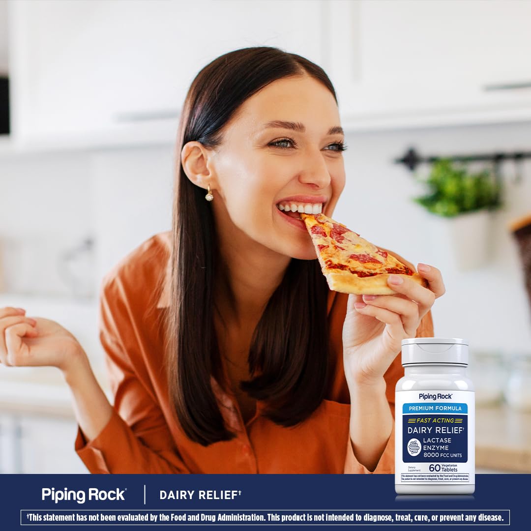 Piping Rock Fast Acting Lactase Enzyme | 8000 FCC | 60 Tablets — Amazon image 6