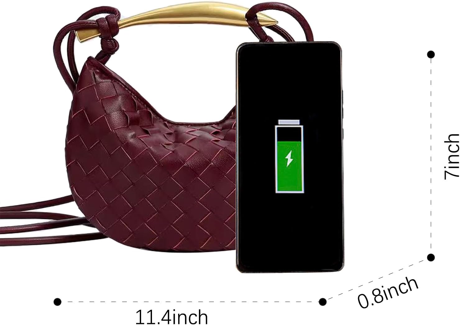 Woven Leather Dumpling Bag Dinner Handbag For Women Purse Hobo Bag Crossbody Shoulder Clutch Evening Wedding Box Bags - Image 2