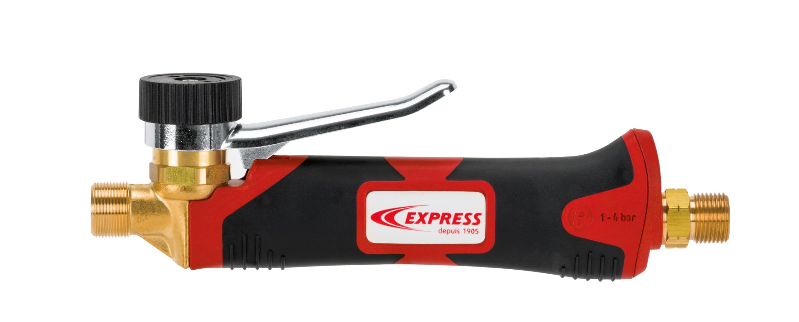 Maniglia per Cannello Saldatore a Grilletto Bimateriale con Attacco Fisso Posteriore 3/8 - Accessori per Torcia Saldatrice Professionali, Cannello a Gas, Fiamma Ossidrica - EXPRESS