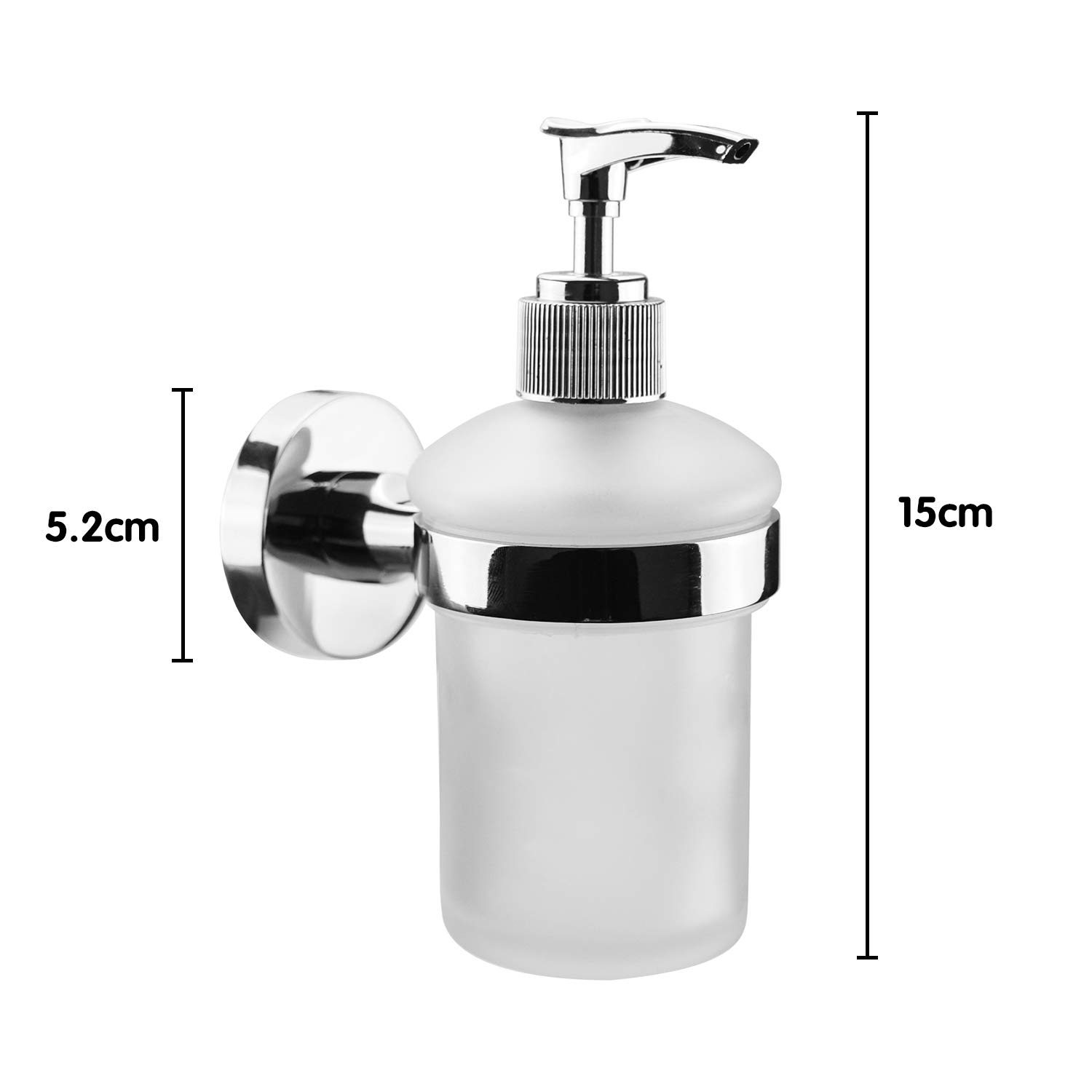 Tebery Badserie - Seifenspender aus Glas & Edelstahl, matt - zur Wandmontage