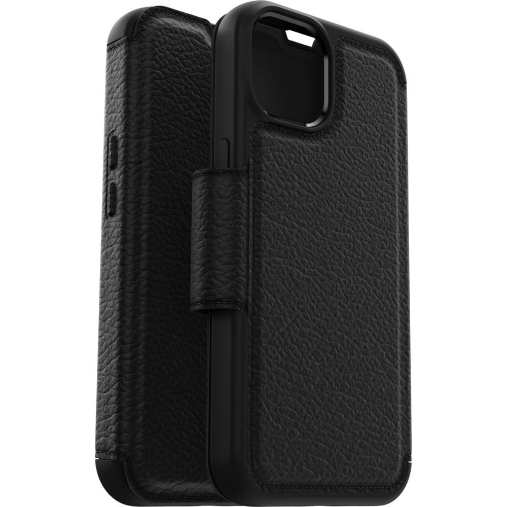 OtterBox Strada Case For IPhone 16e, IPhone 14, Shockproof, Drop-Proof, Premium Leather Folio With Two Card Holders, 3X Military Standard Tested, Black - View #5