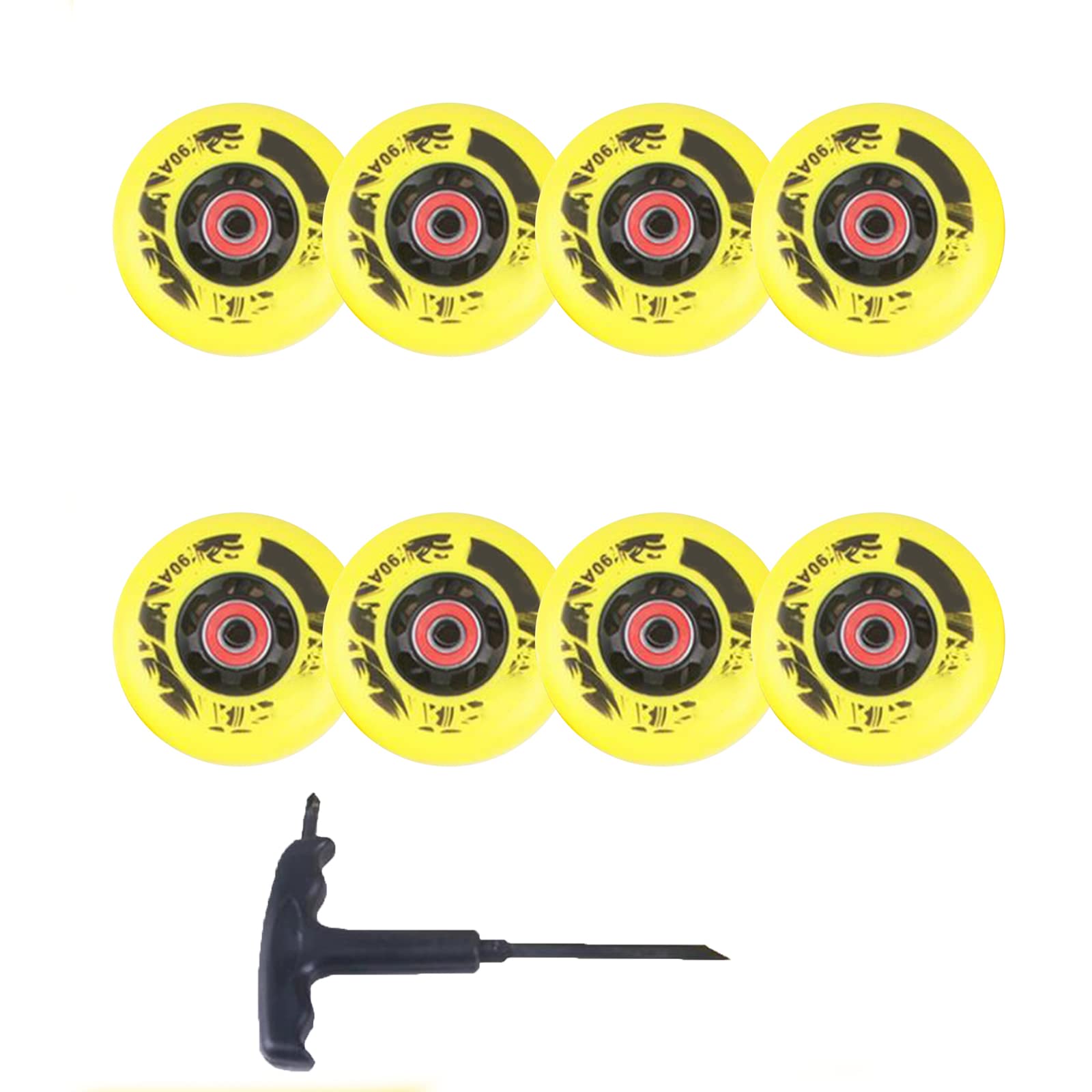 8 szt. kółek do łyżworolek 72 mm, 76 mm, 80 mm, do użytku wewnątrz i na zewnątrz, kółka do łyżworolek, freestyle, wymienne koła z łożyskami 90 A