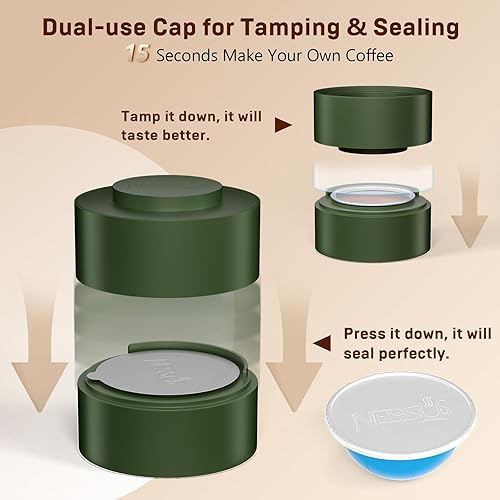 Miniatura 8 de Nessus Juego de 200 cápsulas reutilizables originales de papel de aluminio de Vertuo, ALSeal EZ FIT para cápsulas recargables Nespresso, compatibles