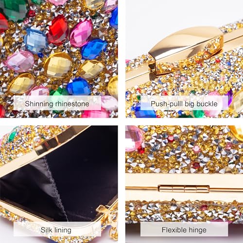Image of Gemstone Clutch Purse, Rhinestone Purse | Evening Clutch for Women Wedding Party, Crystal Evening Bag for Women Evening