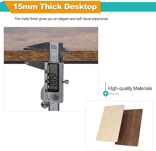 Miniatura 4 de YYkokocat Escritorio para computadora, mesa de estudio de 40 pulgadas para espacio pequeño, escritorio de oficina con patas de metal, marco de acero