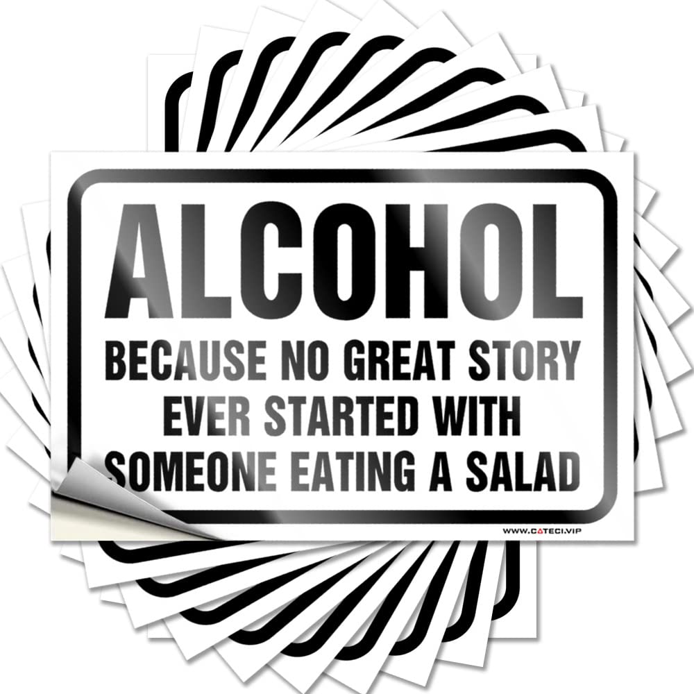 Encouragement Funny Sticker, Friends Laptop Because No Great Story Ever Started with Someone Eating A Salad | Funny Quote Adulting Decals(8X12CM)