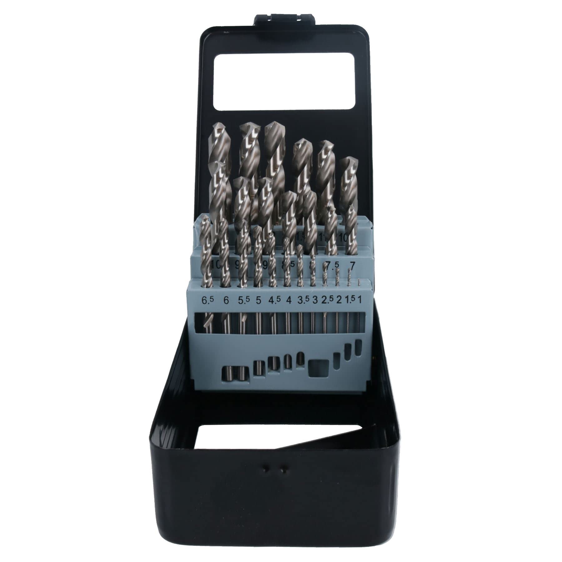 Set di 25 punte da trapano metriche HSS-G per metallo, plastica, rame, 1 mm - 13 mm