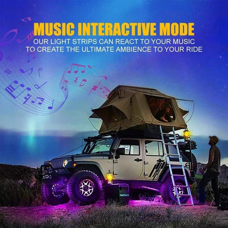 Underglow Kit for Car, Led Underglow Lights with App and Remote Control, 16 Million RGB Colors, 29 Preset Modes, Music & DIY Mode, Under Car Led Lights Exterior for SUVs, Trucks, DC 12V