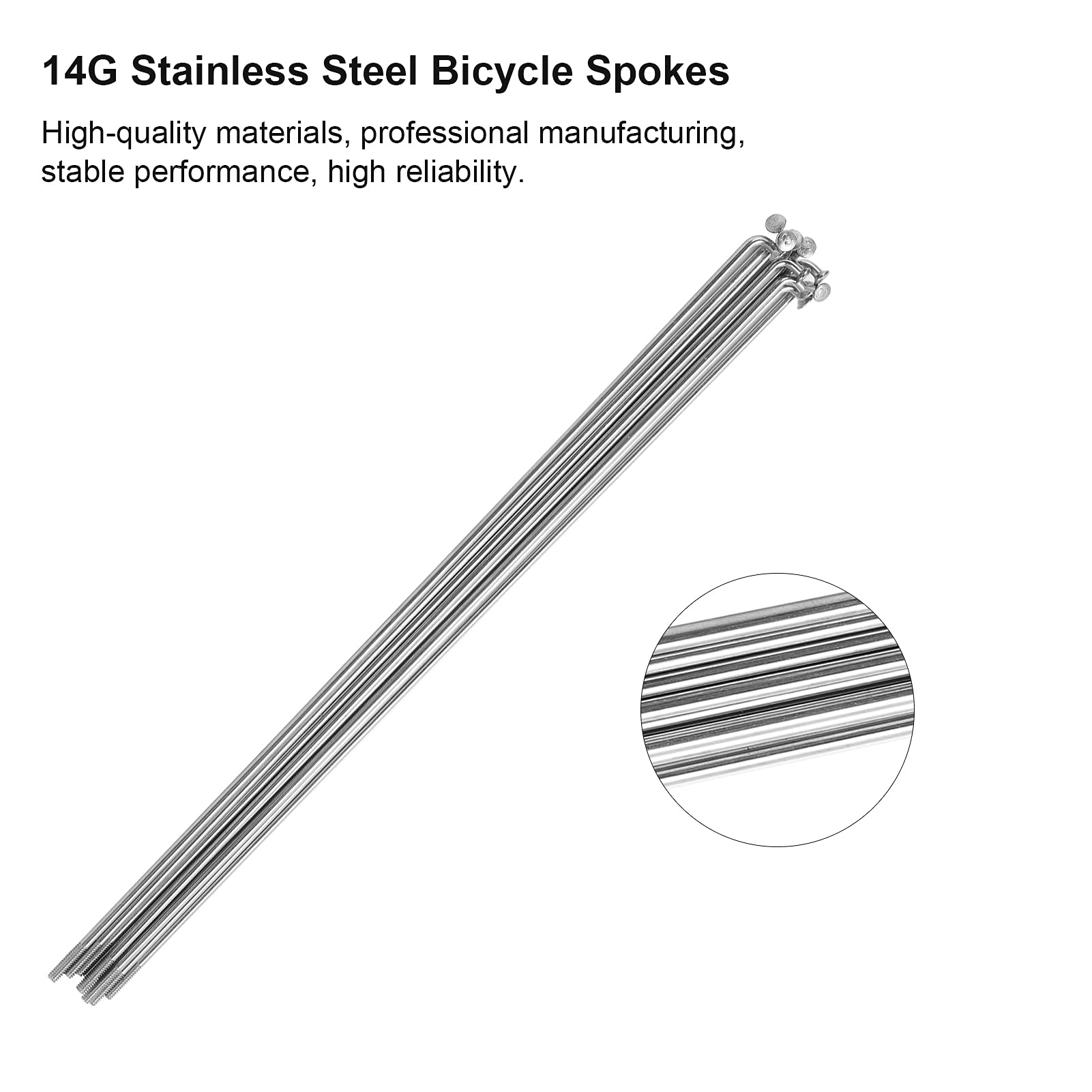 Zestaw Szprych Rowerowych, 143mm/168mm/193mm Szprychy Rowerowe 14G J Bend Szprychy Rowerowe z Sutkami do Rowerów Szosowych Mountain Downhill Bike Repair Parts