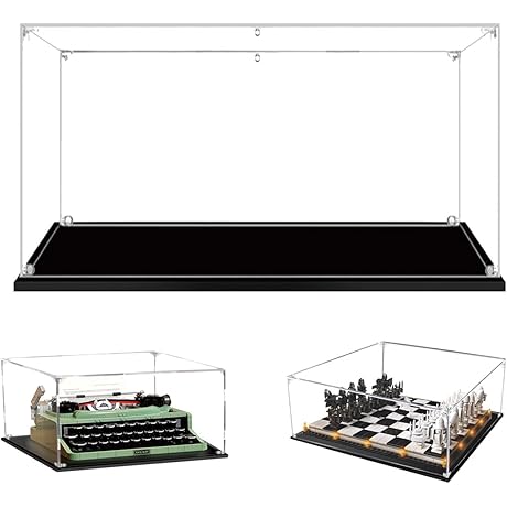 Crystal-Clear Acrylic Display Case for Lego-21327/76392 Typewriter/Wizard's-Chess Model