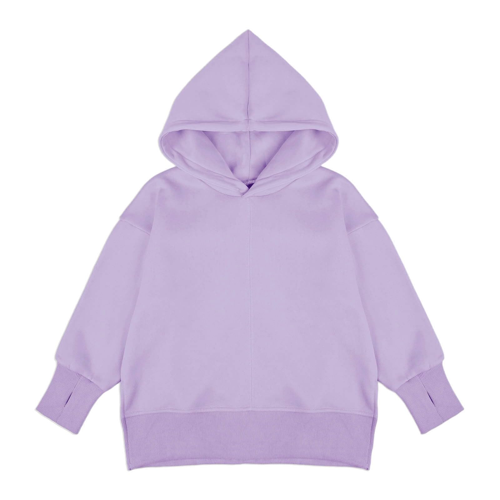 Sudadera informal de manga larga para niñas, de gran tamaño, clásica, lisa, cómoda, suave, para otoño e invierno, para la escuela, a la moda