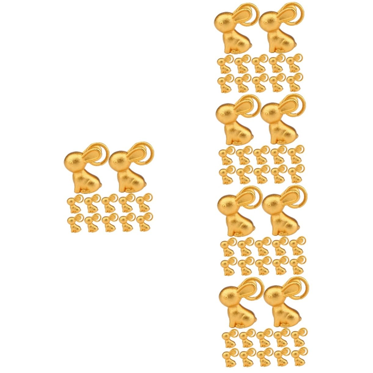 SHINEOFI 60piezas Colgantes De Conejo De Dorada Para Joyería Charm De Conejo Para Pulseras y Llaveros Decoraciones Para Manualidades