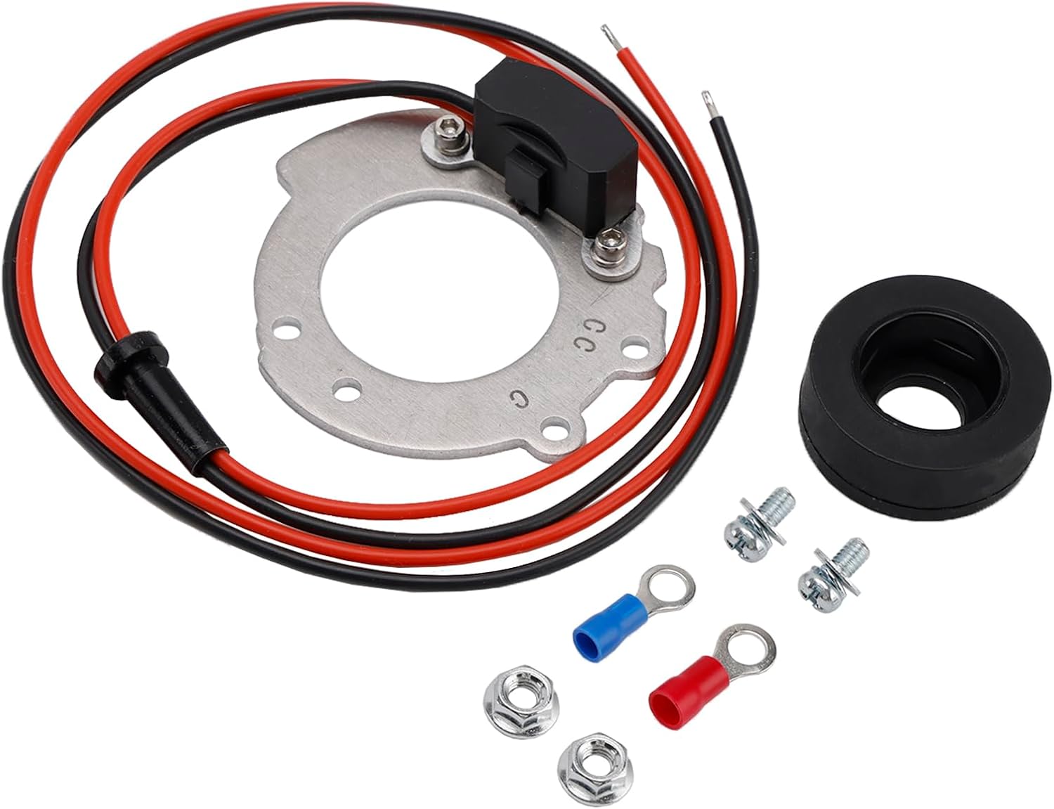 Areyourshop 1244A Ignitor Electronic Ignition Conversion Kit for Ford 4 Cylinder Engine, Hall Effect Module, No Points