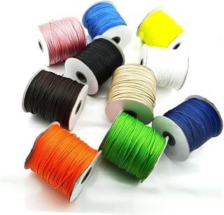 DOITOOL 1Rollo Cuerda Encerada de Poliéster de Hilo para Tejer y Manualidades Metros Color Negro para Joyería y Bricolaje