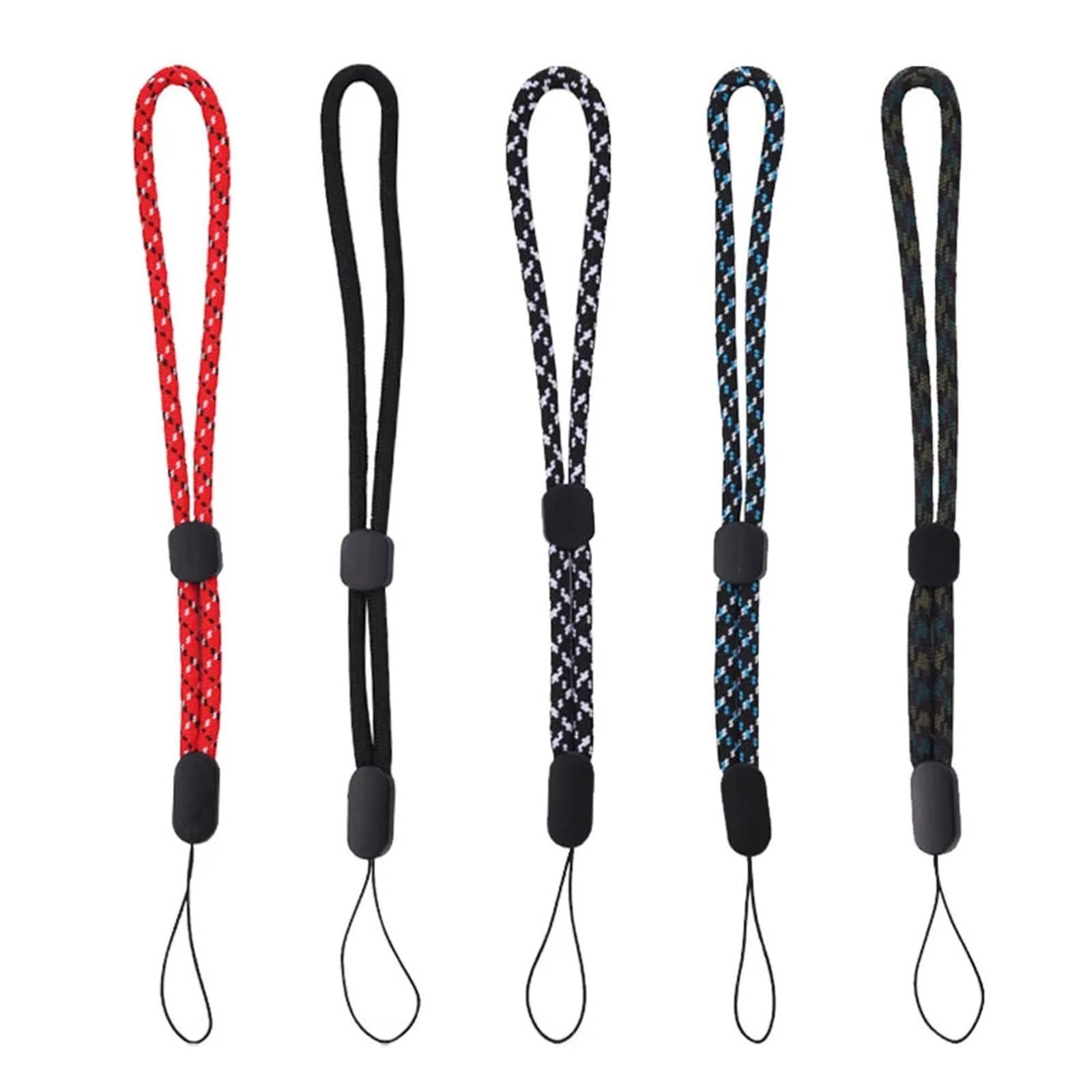 Smycz do telefonu komórkowego 2x Regulowany pasek na nadgarstek Smycz na rękę Telefon Aparat Pamięci flash USB Klucze Karty Nylon(Blue)