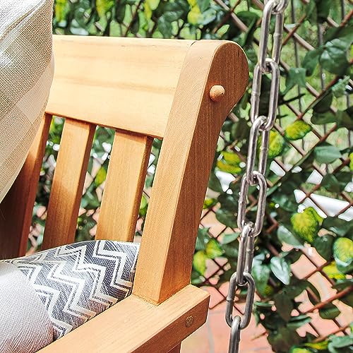 Cambridge Casual 130986-TW-XX-OY-XX Robin Teak Wood Outdoor Swing Daybed Oyster Cushion thumb #8