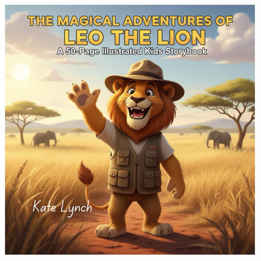 Leo the Lion’s Magical Safari Adventure : 50 Fun Coloring & Story Pages for Kids Ages 3-15: A Cute Animal Coloring Storybook with Learning, ... for Boys & Girls, Toddlers & Preschool