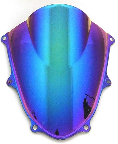 Parabrisas de motocicleta para motocicleta, parabrisas iridio negro con tornillos, tornillos y cierre de tuerca compatible con Suzuki GSXR1000 K17