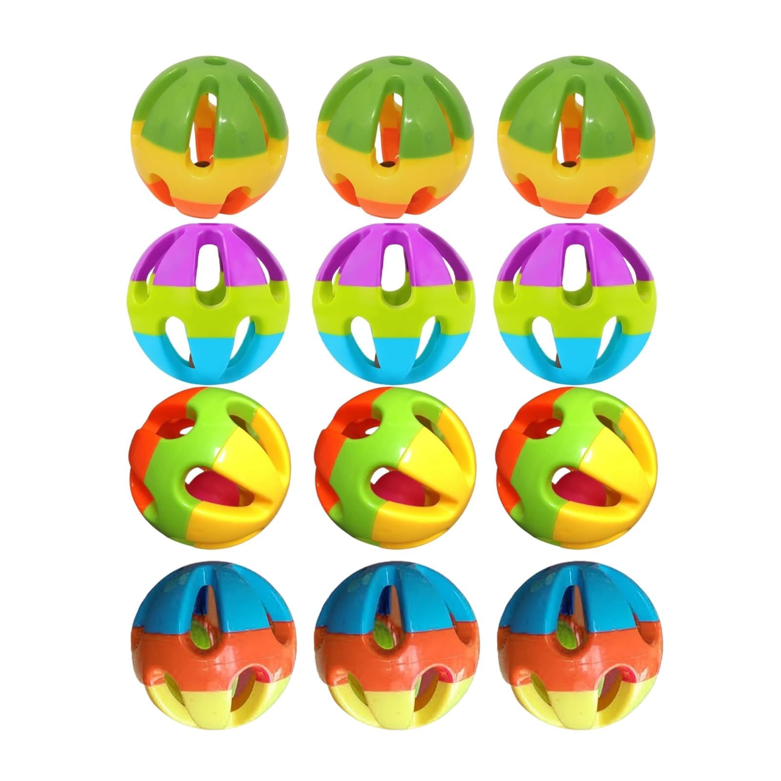 MIXEL Tough Durable Rigid Plastic Play Balls for Dogs, Cats, Lightweight, Vibrant Colour, Indoor & Outdoor, Easy to Clean (3 Pack)