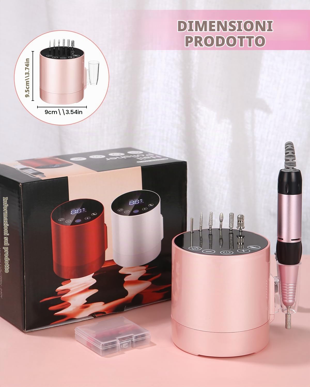PERMUST 35000RPM Fresa per Unghie, Fresa Elettrica per Unghie, Frese per Unghie con Pedale e 6 Fresa, Lima per Unghie Elettrica, Manicure Elettrico, Fresa per Unghie Gel