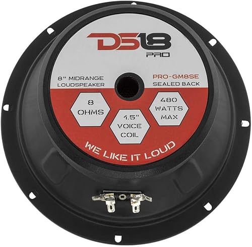 Miniatura 32 de DS18 PRO-GM8.4 - Altavoz de 8 pulgadas, rango medio, cesta de acero negro, 580 W máximo, 190 W RMS, 4 ohmios, altavoces de puerta de audio de alta