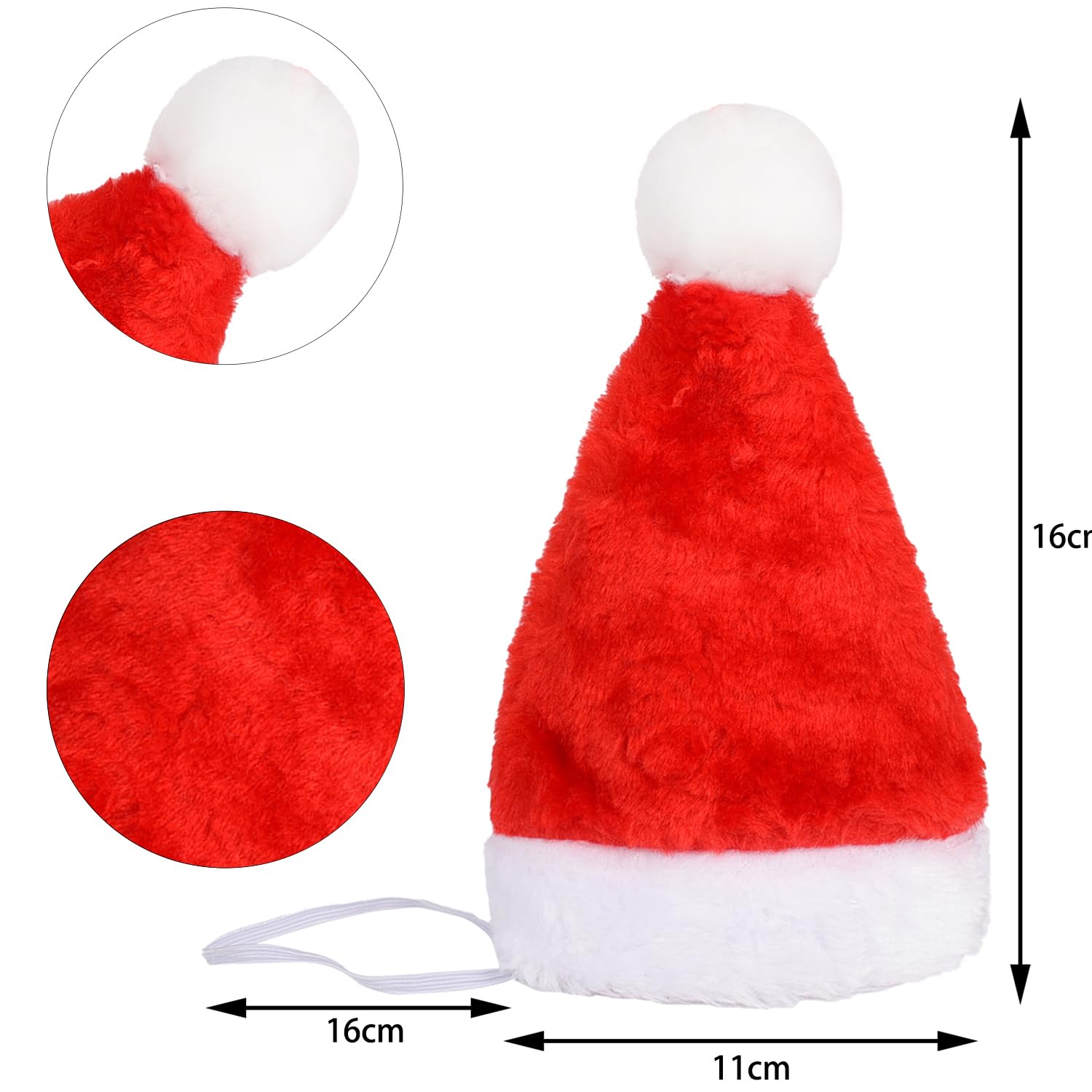 MEISH 2 Pieces Pet Christmas Hat Cats and Dogs Warm Winter Christmas Style Hat for Christmas Holiday Pet Hat Makeup Party Clothing Accessories - Image 2