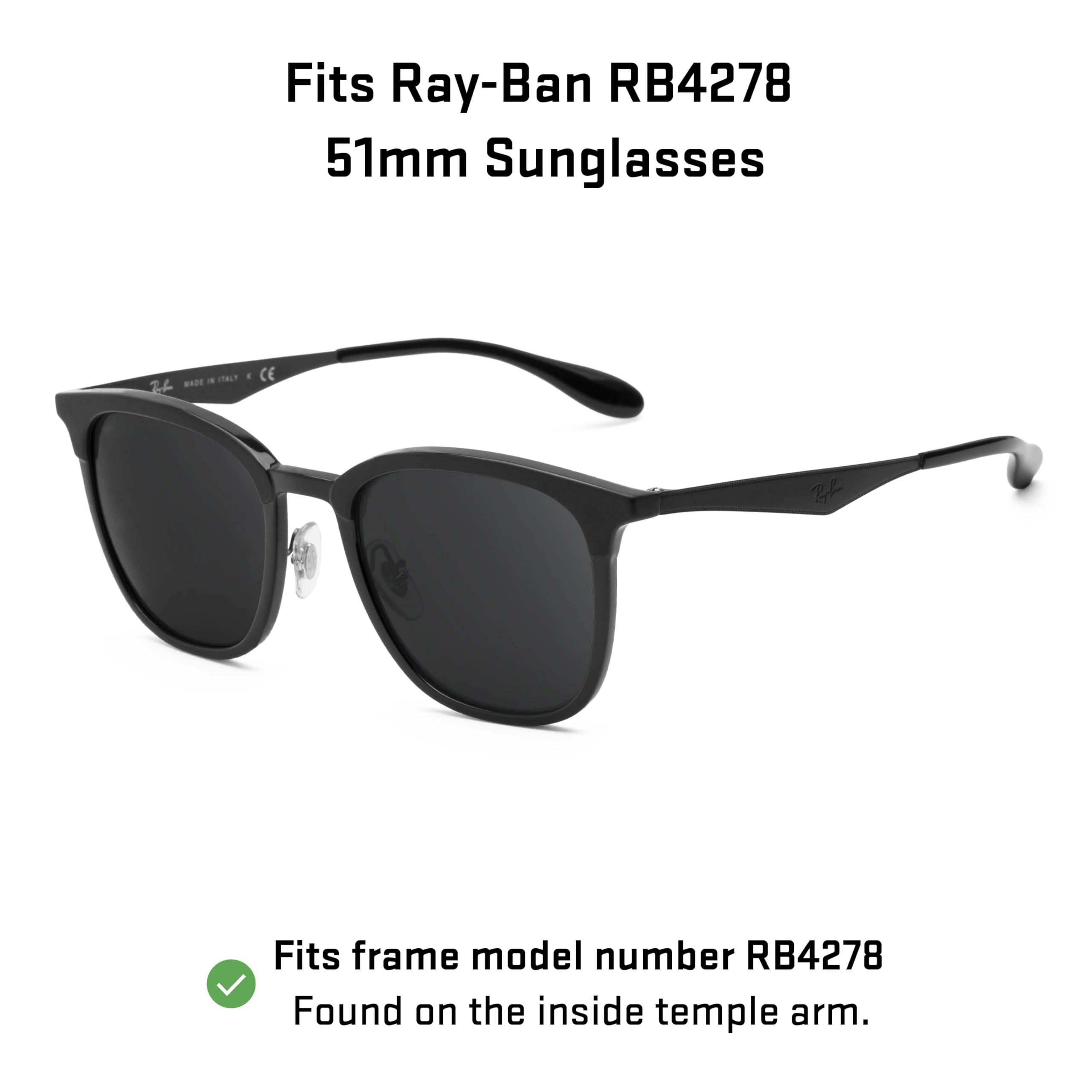 Revant Replacement Lenses Compatible With Ray-Ban RB4278 51mm, Non-Polarized, Dark Brown