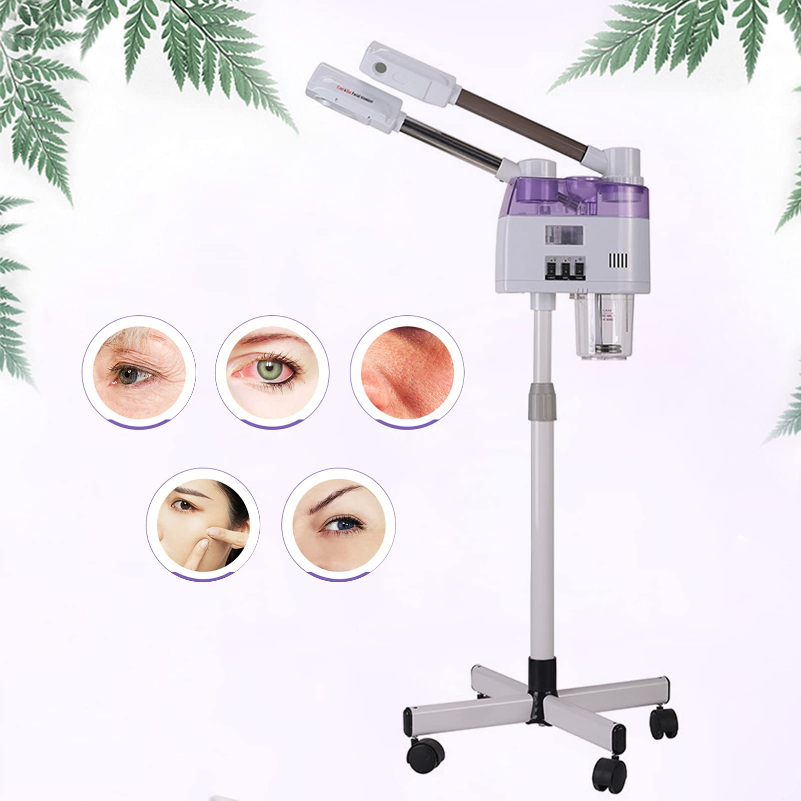 vaporizzatore viso caldo freddo Spary Vapozon ozono vaporizzatore vapore doppio tubo sauna viso evaporatore idratante bellezza macchina spruzzatore studio cosmetico spa cura del viso