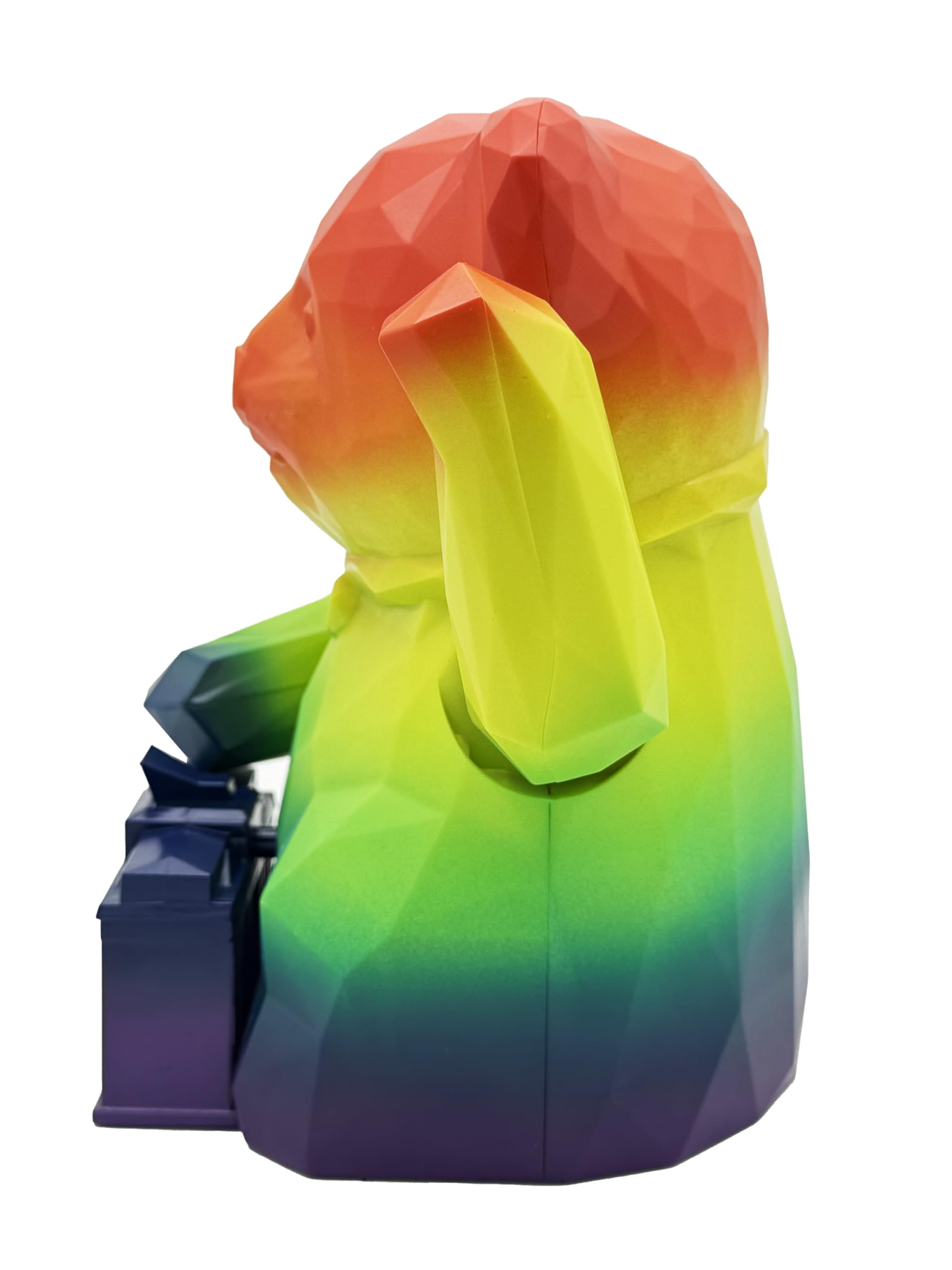Maneki Kuma Serie III – Original Woneki Winkebär Rainbowlin – Limitierte Sammleredition, Glücksbringer Bär, bunt, Berlin Design, 12,5x15x11 cm