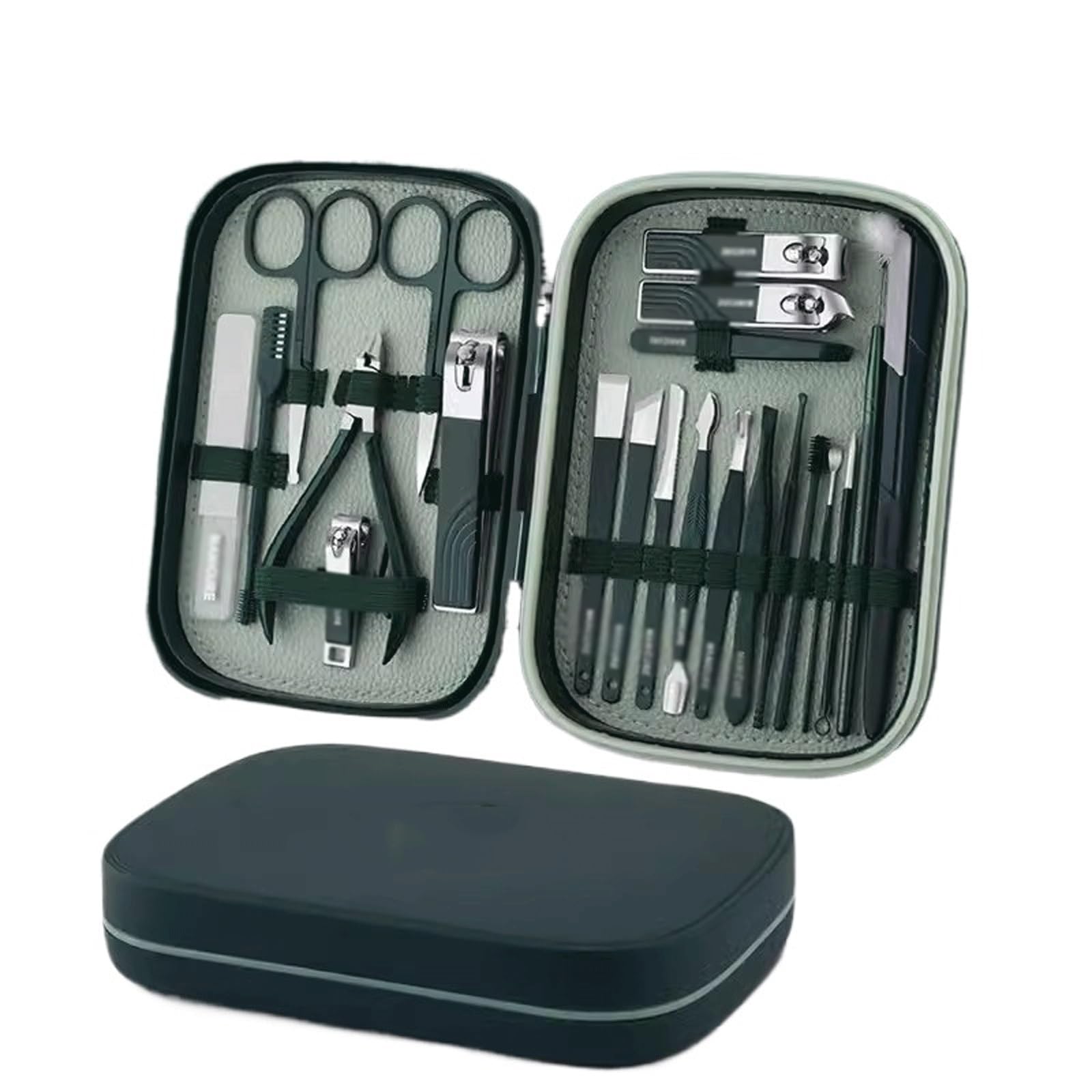 Set tagliaunghie Tagliaunghie grande anti-schizzi con bocca piatta aperta Set di tagliaunghie con bocca smussata Tagliaunghie grande for uso domestico for donne singole Set Manicure(Dark Green)