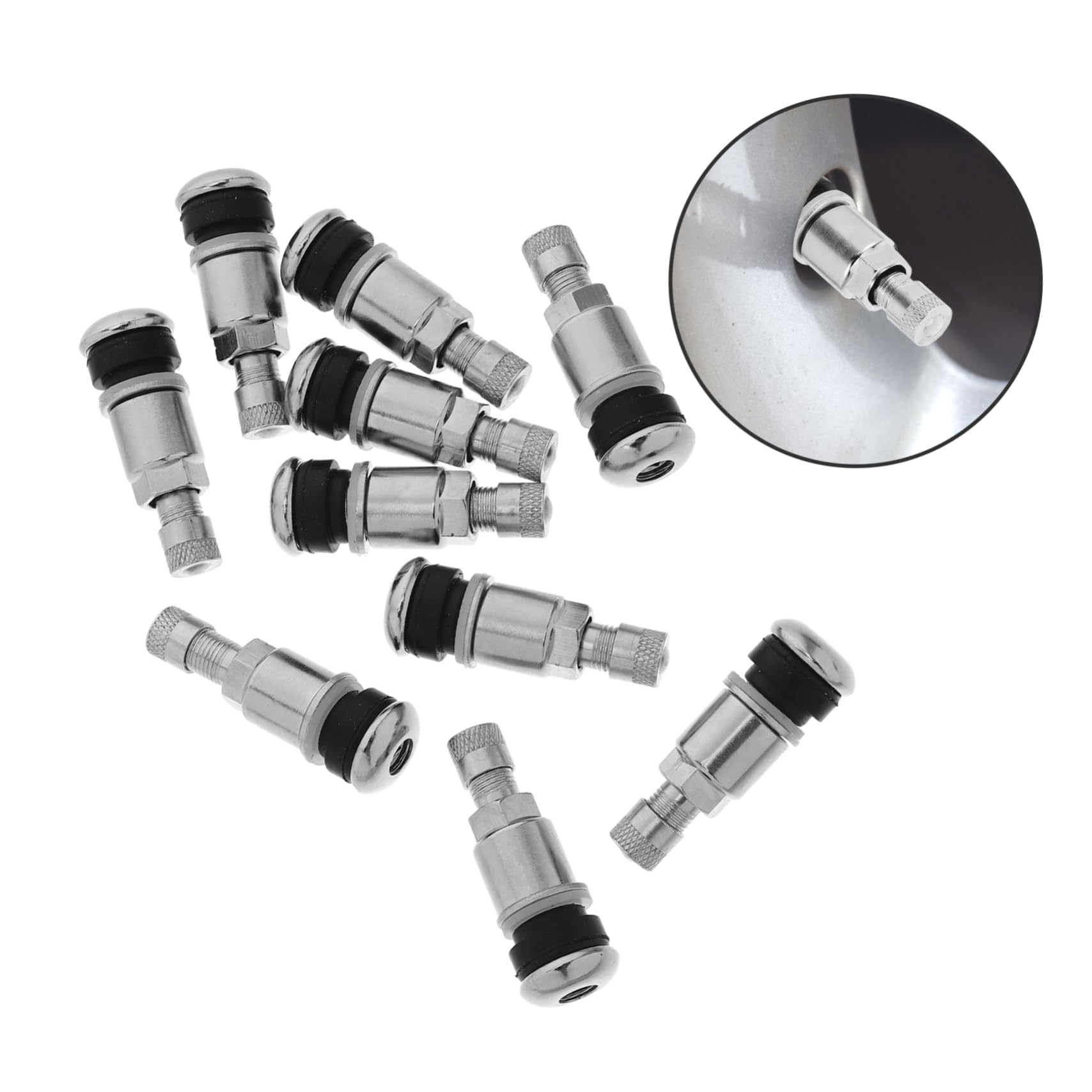 Steli Valvole Pneumatici Metallo Imbullonati 10 Pezzi per Auto e Camion Resistente Alte Temperature Facile Installazione Ricambi Valvole Pneumatici Ruote