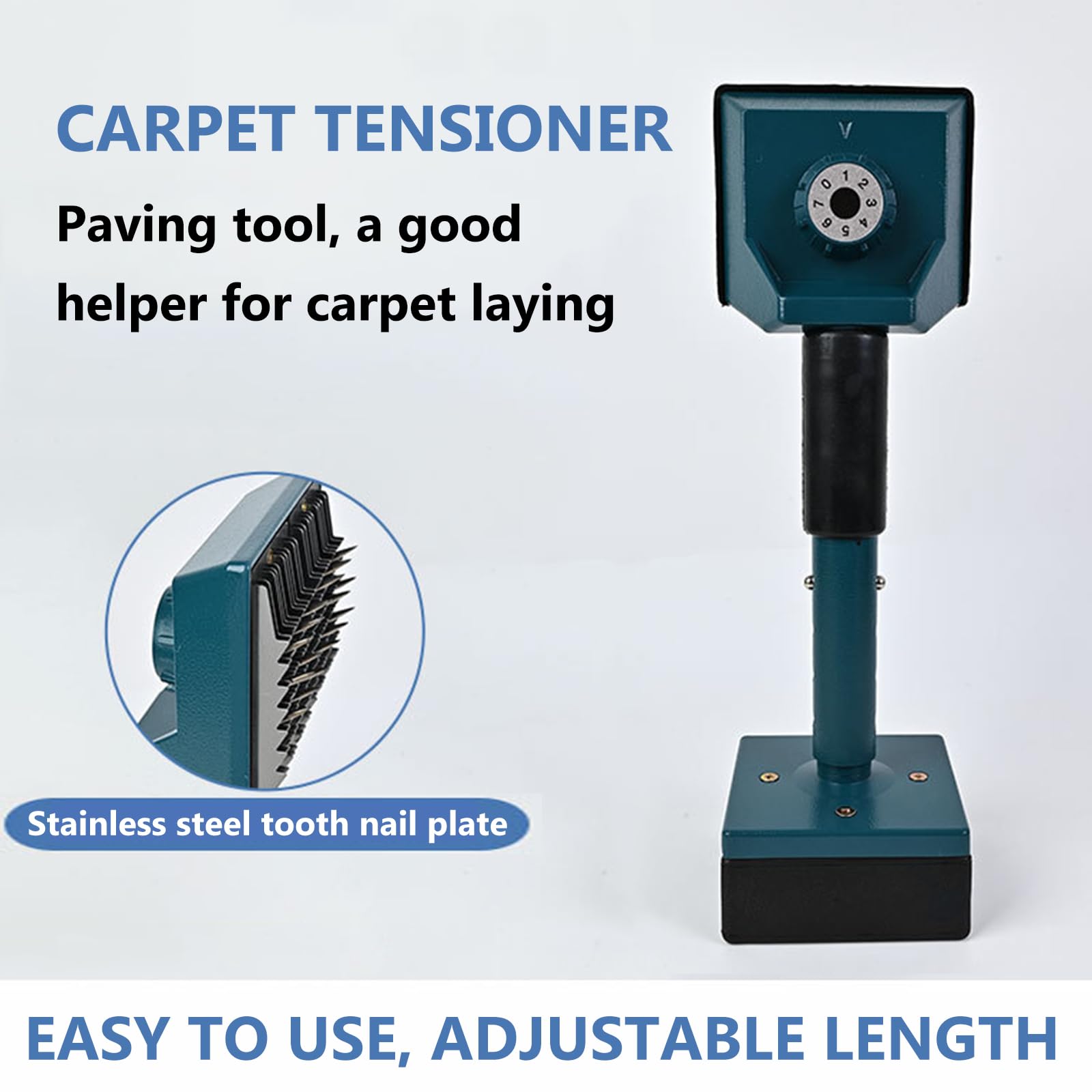 Knee Kicker Carpet Stretcher,Kit D'installation D'outils De Tapis,Longueur De L'engrenage 7 Vitesses Réglable,Poignée Réglable,pour Le Commerce À Domicile