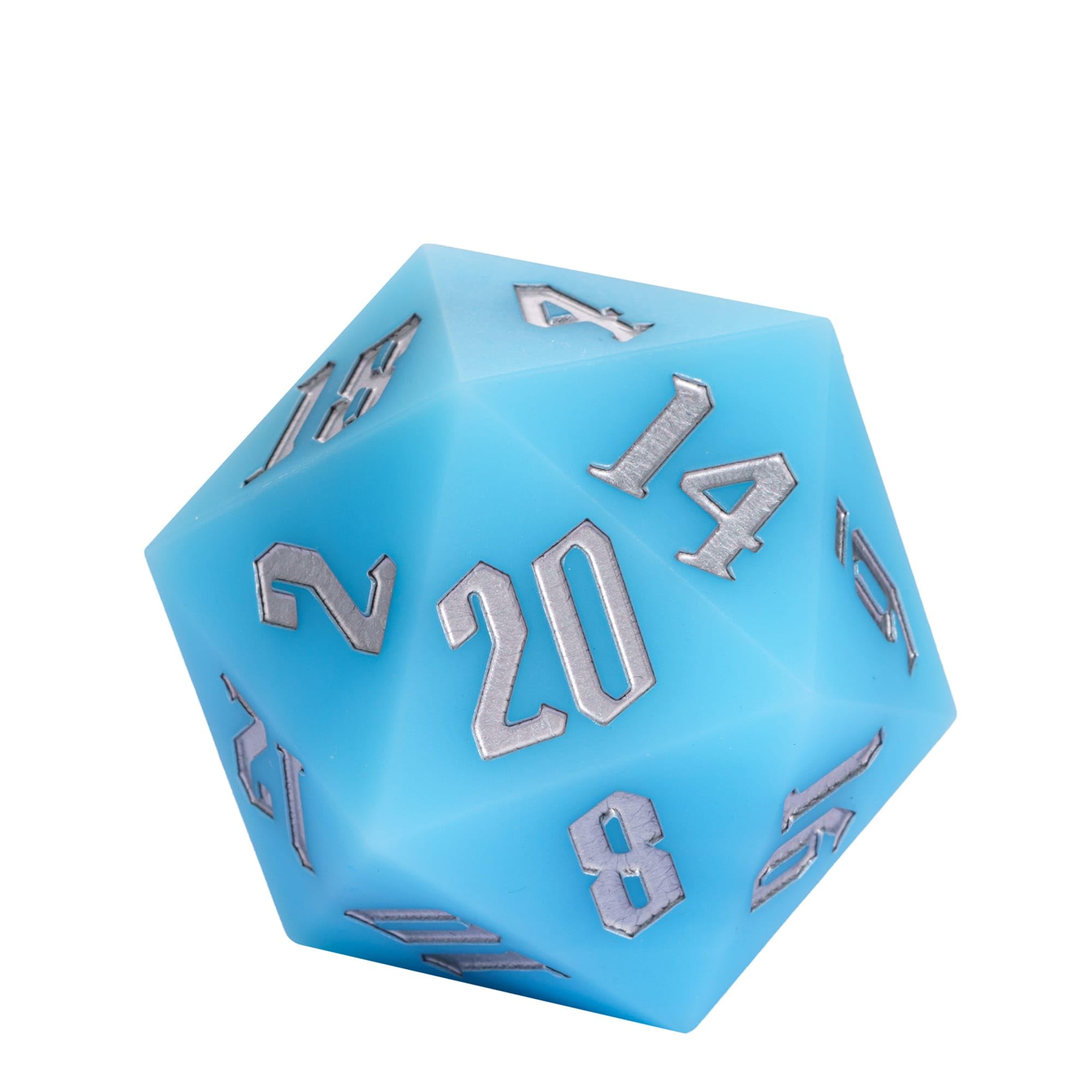 D20 de silicona de 55 mm, dados grandes que brillan en la oscuridad D20 individuales de 20 caras, dados poliédricos gigantes D20 con caja de regalo para juegos de rol, bar, pub, club, fiesta