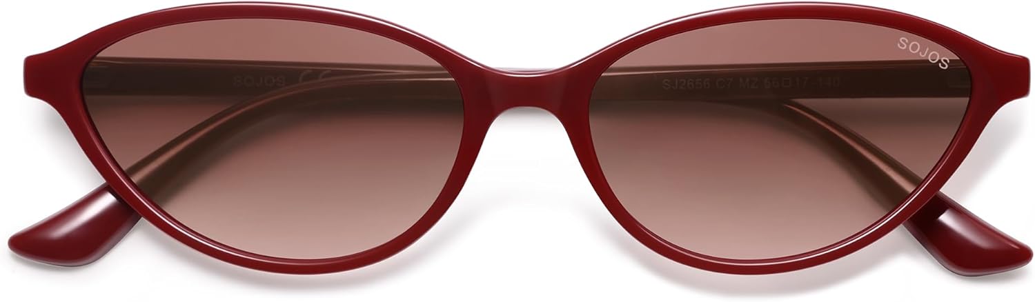 SOJOS Trendy Polarized Oval Sunglasses for Women Retro Chic 90s Shades Lightweight Sunnies SJ2656 - Image 4