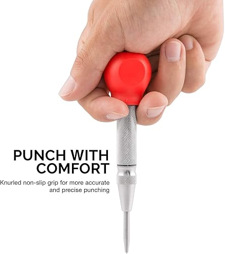 Miniatura 4 de NEIKO 02638A - Punzón central automático de 5 pulgadas para metal, herramienta de perforación central con resorte de impacto ajustable, punzón de