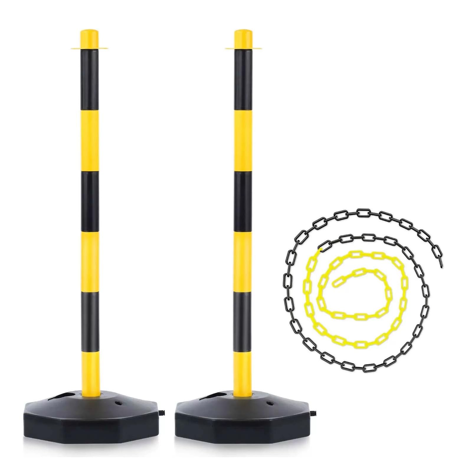 ZCXMNL Traffic Delineator Post Cone, Plastic Stanchion Set Crowd Control Stands Barrier With Link Chain And S Hooks For Parking Lot, Construction, Safety Barriers