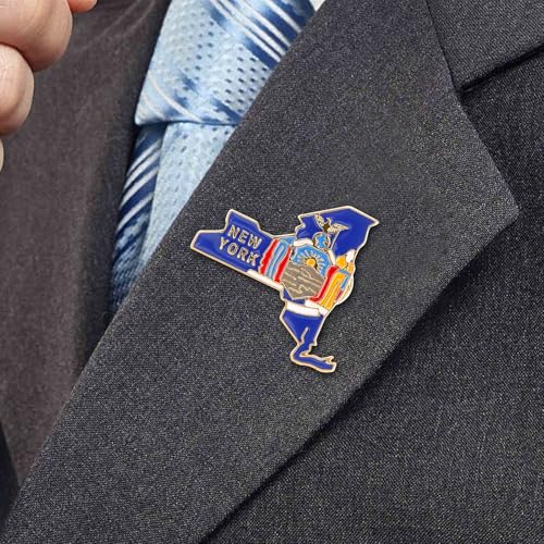 Image of State Shaped Map Lapel Metal Pin Enamel Brooch Keepsake Beautifully Designed for Backpack Hat