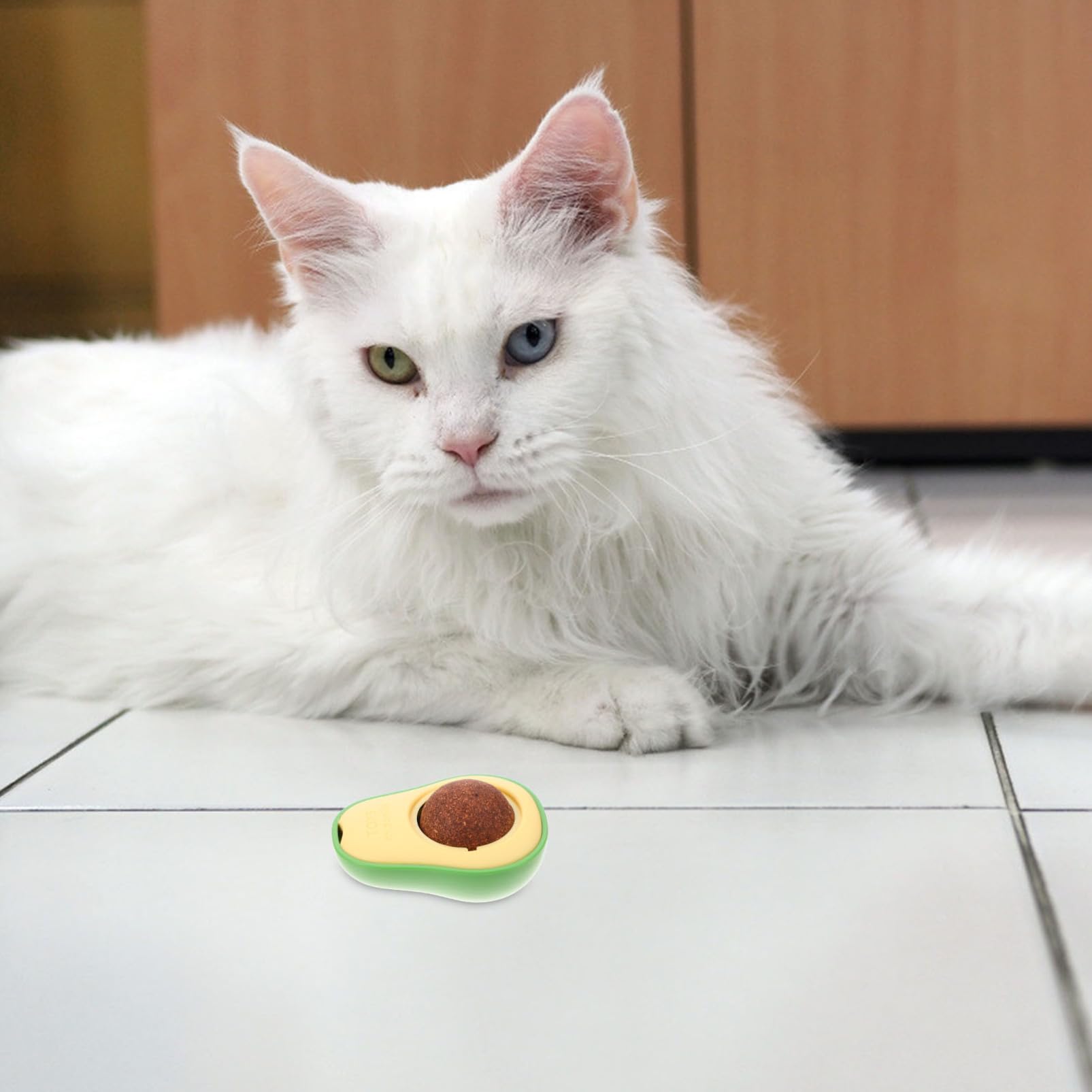 VANZACK 6pezzi Giocattoli Per Gatti Forma Di Avocado Con Catnip Giocattoli Interattivi Per Masticare e Divertirsi Per Gattini e Gatti Adulti Verde