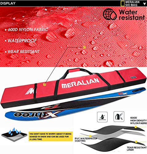 image for MERALIAN Padded Ski Bag,Waterproof Full Padded Single Ski Travel Bag w