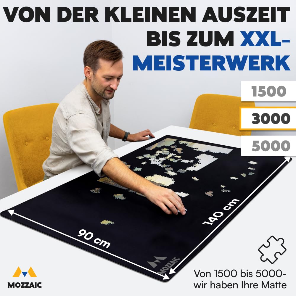 Mozzaic Puzzlematte 3000 Teile – Puzzleunterlage für Puzzle bis 1500/3000 & 5000 Teile – Premium Puzzle Matte für sorgenfreien Spielspaß