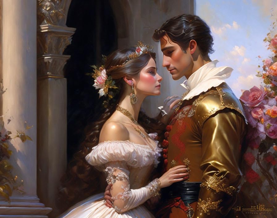 Poster Belle fille et son amant SERENDIPITP tableau romantique toile 58x90 cm art amour