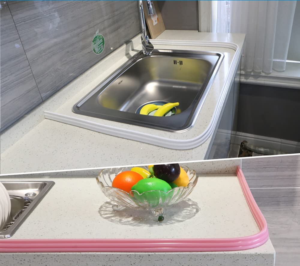 TapóN de Agua de Silicona Cinta Impermeable Plegable De Silicona, Barrera De Ducha Junta Puerta De Ducha Autoadhesiva Desagüe De Agua De La Junta Del Suelo Del Baño ( Color : Bianco , Size : 7m/275 in