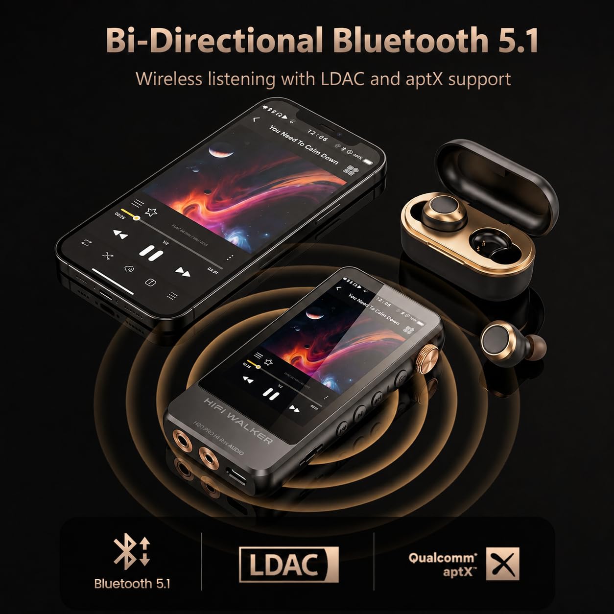Amazon.com: HIFI WALKER H20 Pro Hi-Res Music Player with Bluetooth