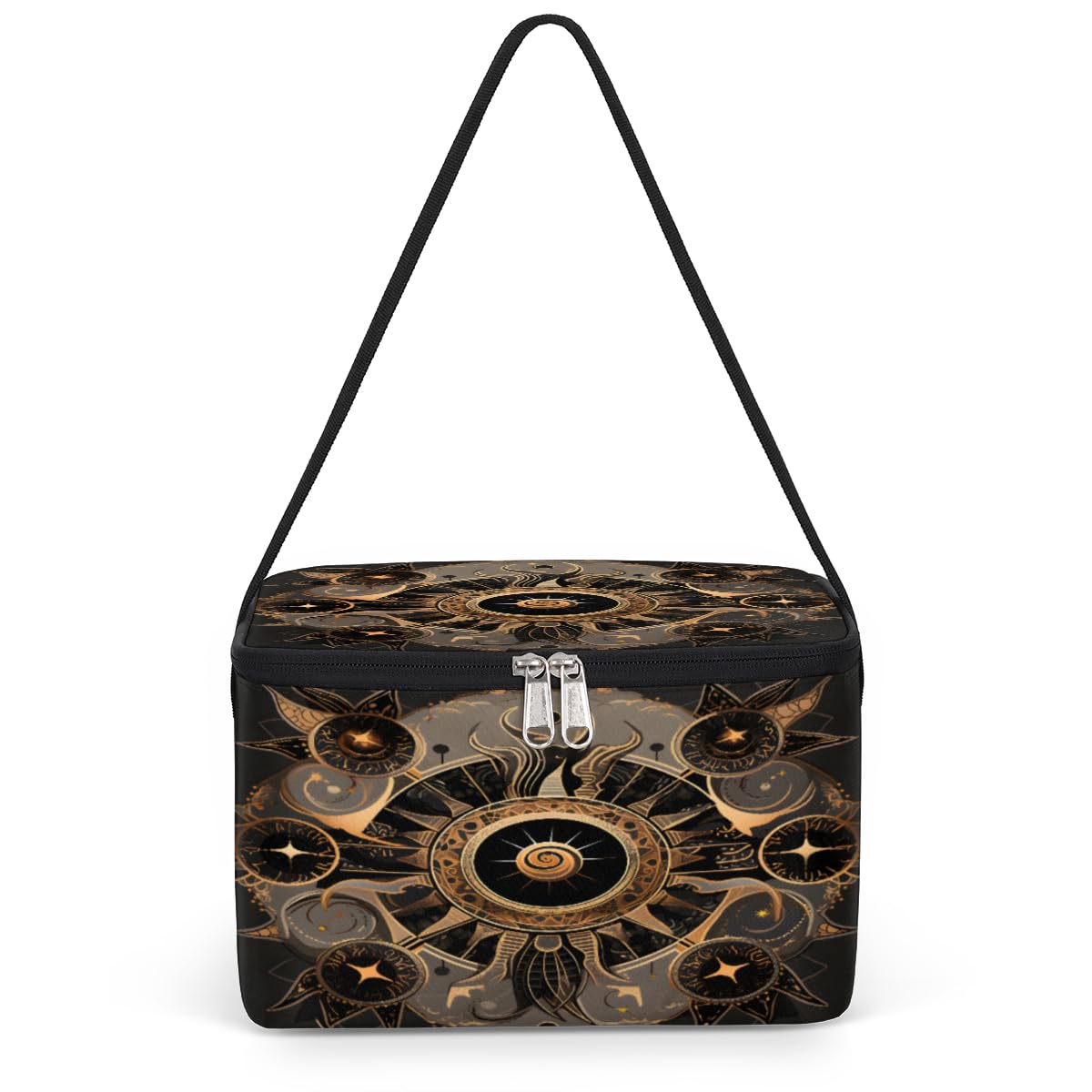 GzLeyigou Ethnic Magic Lunch Bags for Women Men 9 Cans, Hot & Cold Food Delivery Bag Insulated Grocery Bag Insulated Lunch Box Magic Cooler Bag for Office Work Picnic Beach